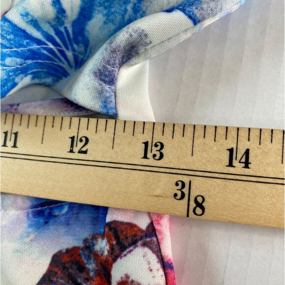 a. peach Womens Multicolor Floral Print Knit Dress with Waist Cutout Size M Sexy - Picture 8 of 9